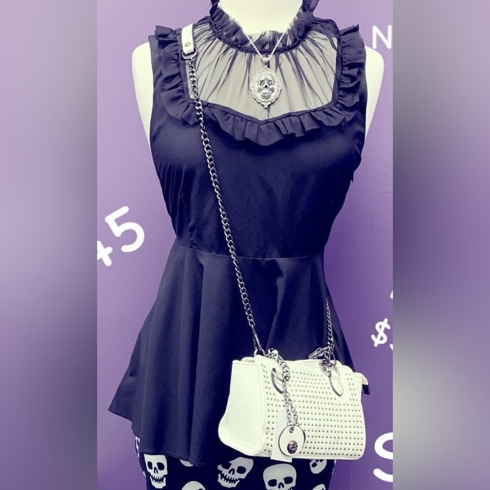 Romantic Gothic Style Babydoll Sleeveless Top